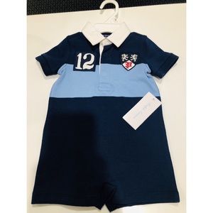 NWT Ralph Lauren Blue Cotton Shortall, 6 months
